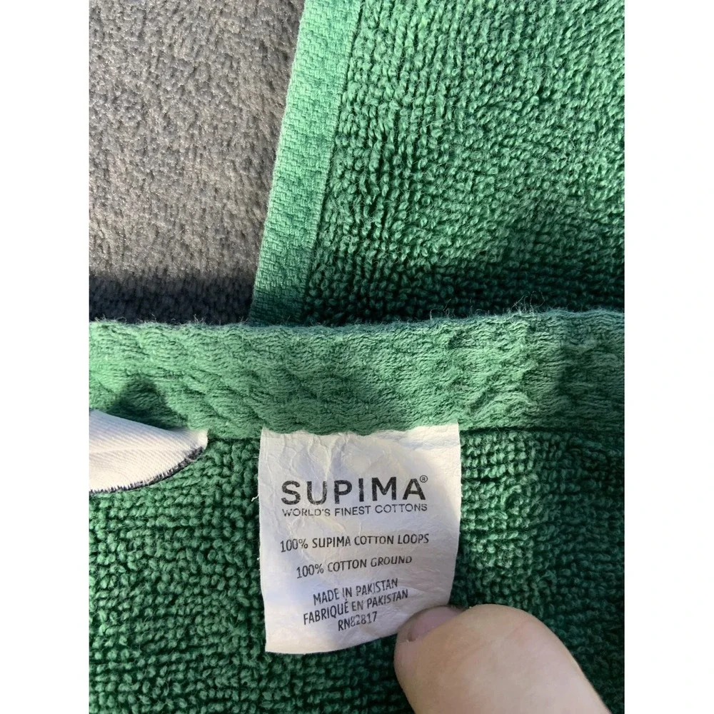 Lacoste Legend Green Supima Cotton 2 Piece Towel Set Hand Washcloth Crocodile